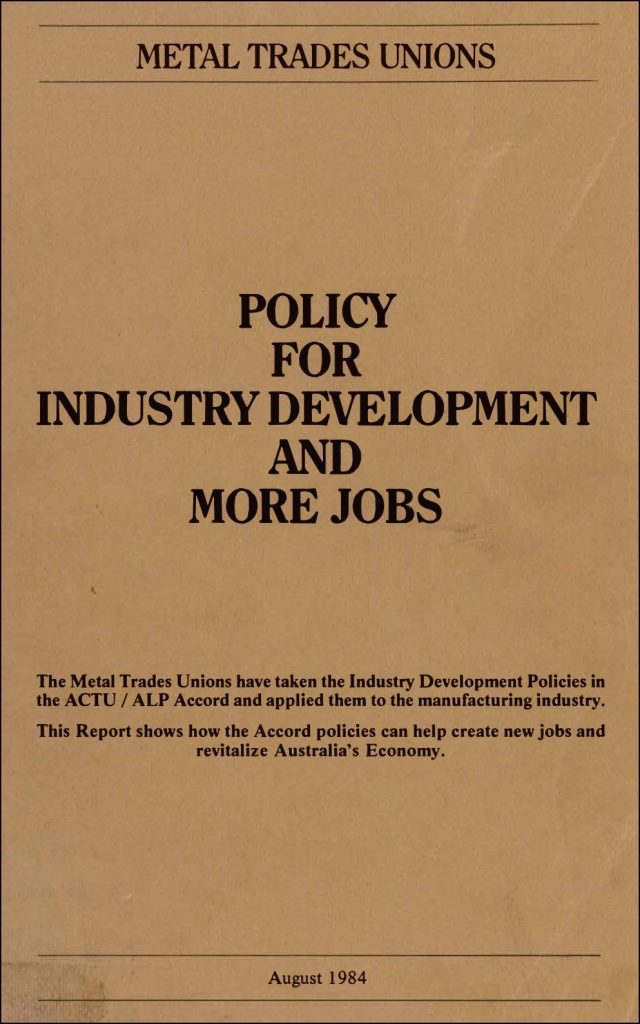 MTU Policy for Industry Development and More Jobs, 1984
